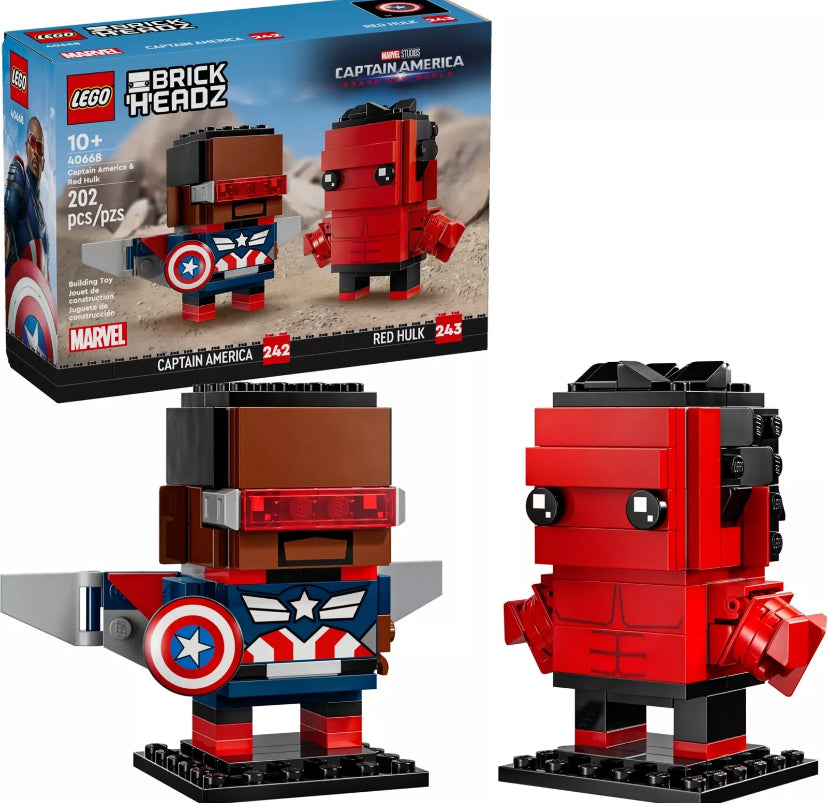 Lego 40668 Brickheadz. Captain America & Red Hulk Figures (RETIRED)